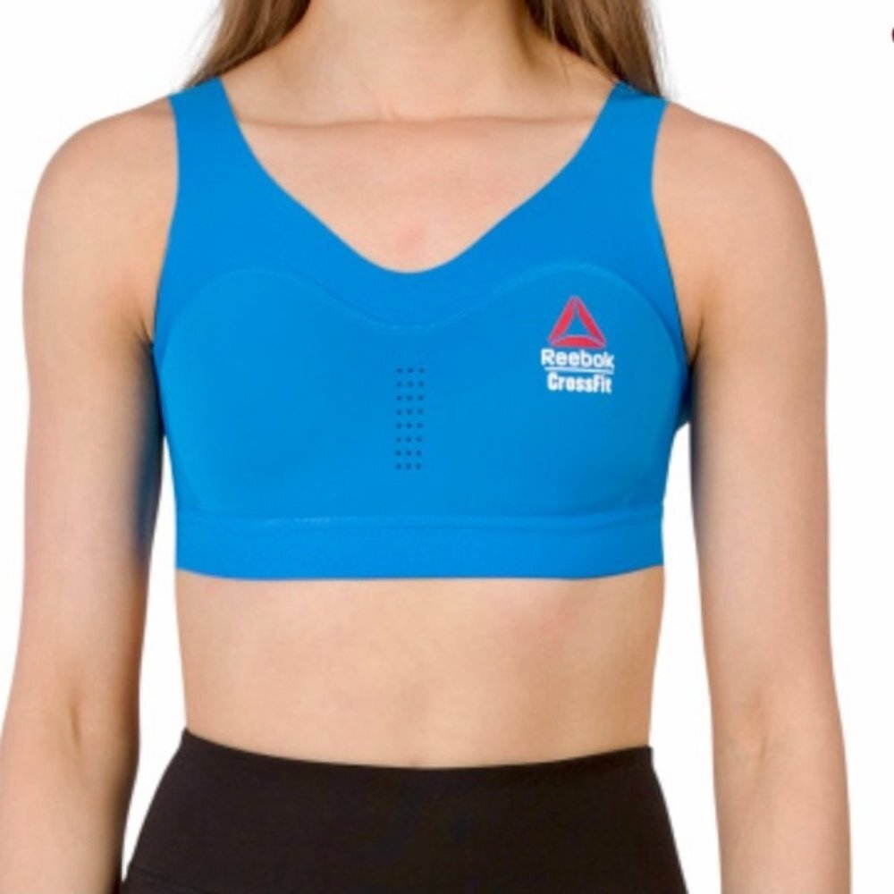 NWT Reebok CrossFit Puremove Plus Sports Bra Blue Horizon XS / S